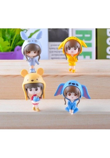 Lijinxu 4 Adet Bahçe Minyatür Heykelcik El Sanatları Mikro