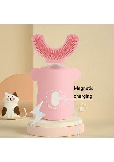 Sones Çocuk Ağız Elektrikli Diş Fırçası U Şeklinde Sonic Akıllı Elektrikli Diş Fırçası Mavi