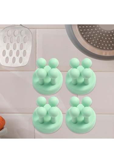 Homyl 4 Adet Kablo Klip Kanca Kendinden Yapışkanlı Yeşil