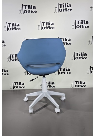 Monaco Çalışma Kesim Çocuk Koltuğu Beyaz Ayak Açık Mavi