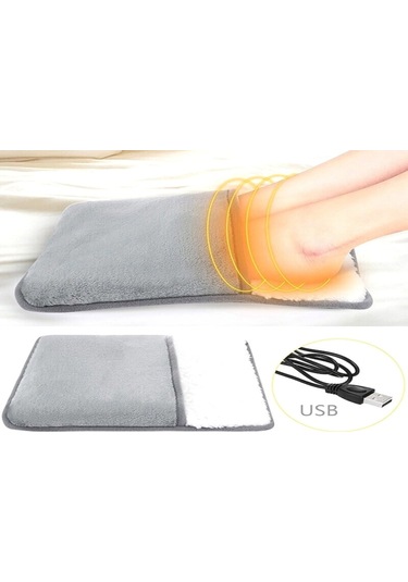 Mufunye Usb Isıtmalı Ayak Isıtıcı Flanel Bez Yumuşak Tabak, Oturma Odası Ve Yatakta Kullanıma Uygun, Kas Aşırı Yorumu Ve Soğuktan Koruma Gri