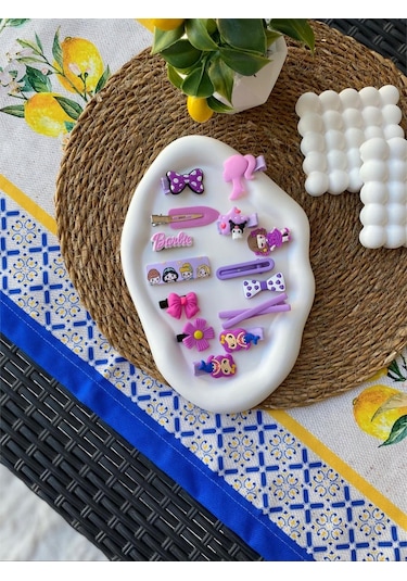 4'lü Set 56 Çeşit Farklı Ve Karışık Desenli Fosforlu Toka Seti Çok Renkli