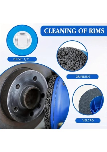 Gateesat 1 Adet Zımpara Fırçası Jant Disk Cila Parlatma Pas Temizleme Seti Araç Bakım Aracı