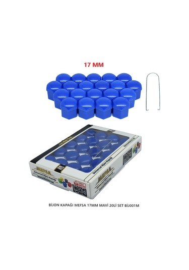 Bijon Kapağı Düz 17 Mm Mavi 20 Li Set