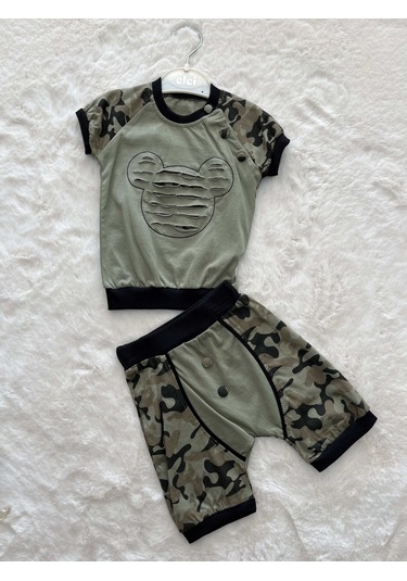 Kamuflaj İkili Şortlu Takım Haki