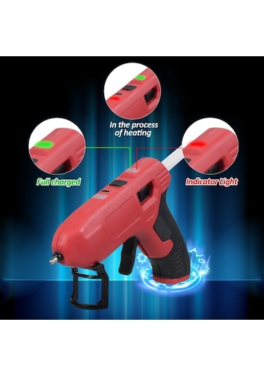 Pazly 4.2v Kablosuz Sıcak Tutkal Makinesi, Tip-c Şarjlı Mini, 15 Tutkal Çubuğu