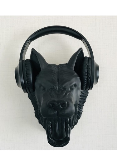 Siyah Kurt - Kulaklık Tutucu Ve Duvar Dekorasyonu