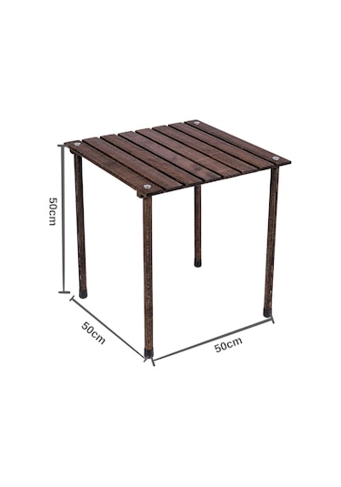 Bag The Joy Ahşap Masa Sandalye Seti Antrasit-lacivert-50 50 50cm Kahverengi - Lacivert