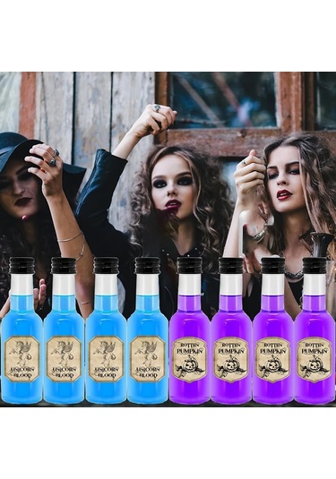 Willowhaven 36 Adet 0.85oz Gümüş Kapaklı Mini Plastik Şişe Cadılar Bayramı Parti Dekorasyonu