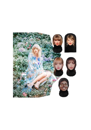 Taylor Swift 3d Maske Lisa 3d Baskılı Komik Kapüşonlu Yüz Gösterisi Parodisi Zor Balaclav Diğer