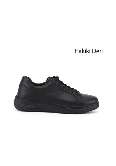 Diğer Erkek Siyah Bağcıklı Hakiki Deri Sneaker Ddma85142873