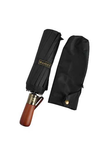 Marlux Tam Otomatik 16 Telli Siyah Şemsiye Rüzgar Koruma Ponçi Kumaş Mpr1007m Siyah