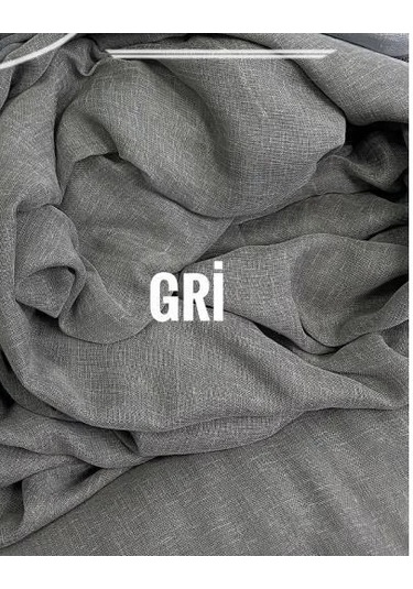 Katlamalı Perde Gri Renk Keten Kumaş 1. Kalite 001