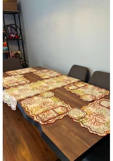 Dalım Keten Amerikan Servis Takımı 19 Parça Kırmızı Kırmızı