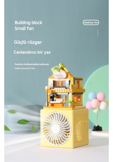 Jian Fan Yapıtaşımasa Üstün Vitesli Küçük Elektrik Fan Sarı