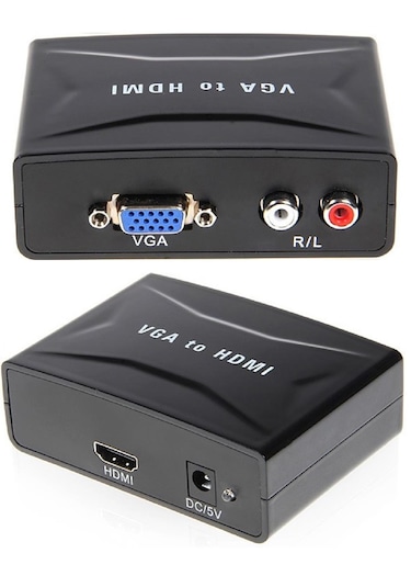 Vga To Hdmi Ses Çıkış Destekli Çevirici Dönüştürücü Adaptör
