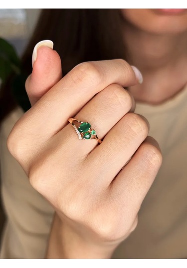 Serebranyj Dom 925 Ayar Gümüş Doğal Akik Yüzük 192446718 Altın