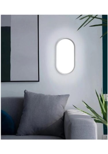 Banyo Tavan Lambası Aydos 20w Oval Beyaz Balkon Tavan Lambası 6400k Beyaz Led Işık Teras Duvar Lambası Beyaz