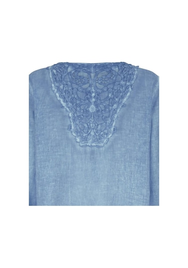 Bulalgiy Kadın Mavi Dantelli Tunik - Bga233591-mavi