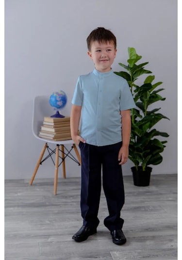 Kokoskids Düğmeli Okul Gömleği 418520027 Açık Mavi