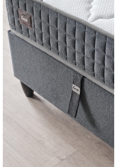 Menekşe Tek Kişilik Sandıklı Baza Antibakteriyel Ortopedik Paket Yaylı Yatak 3 Lü Set 90 x 190