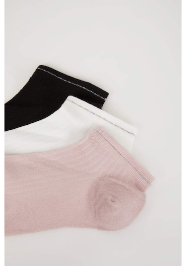 DeFacto Kadın Dikişsiz 3'lü Bambu Patik Çorap B8452AXNSKR1