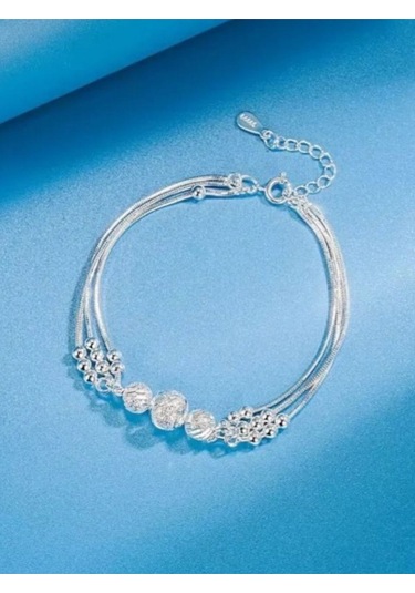 925 Ayar Gümüş Boncuk Top Bileklik