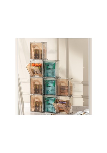 Cbtx Zy-hz013 Mutfak Kiler Ps Plastik Saklama Rafı Şeffaf Ayrılabilir Organizatör Saklama Kutusu - Pembe