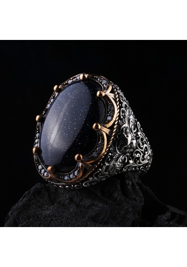 Fkgümüş 925 Ayar Gümüş Yıldız Taşlı El İşçiliği Erkek Yüzük Silver