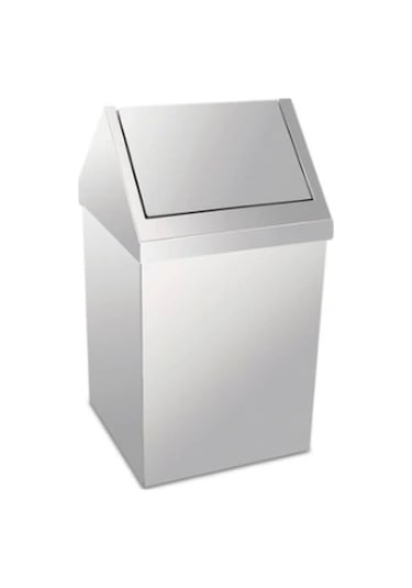 11 Lt Çatı Kapaklı Çöp Kovası Paslanmaz 1 Adet Beyaz