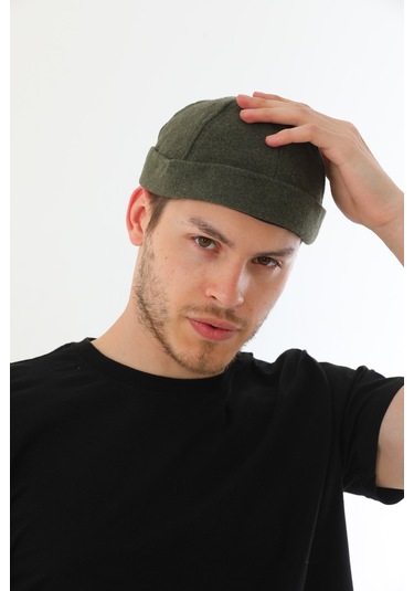 Kaşe Arkadan Ayarlı Retro Hip-hop Takke Şapka Haki