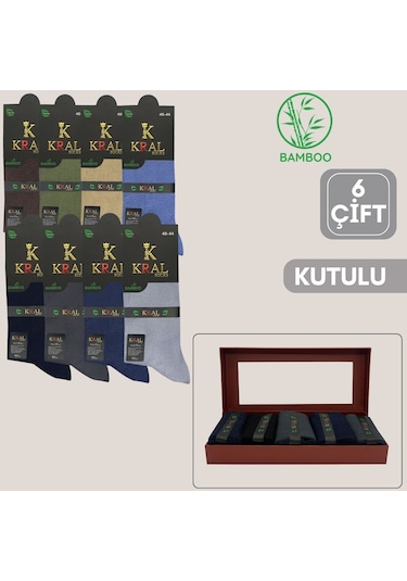 Kral Socks Kutulu 6 Çift Bambu Uzun Soket Yazlık Dikişsiz Parfümlü Çorap Çok Renkli