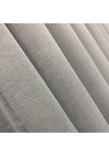 Işıltı Simli Naturel Keten Tül Perde 4 Farklı Renk