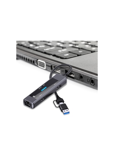 Suntek 5 In 1 Usb C Hub Klavye Dizüstü Flash Sürücü Için