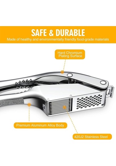 Pazly Şık 2'li Sarımsak Pres-2'i Paslanmaz Çelik Kırıcı Dilimleyici, Eve Taşınma Hediyesi, Çok Renkli Çok Renkli