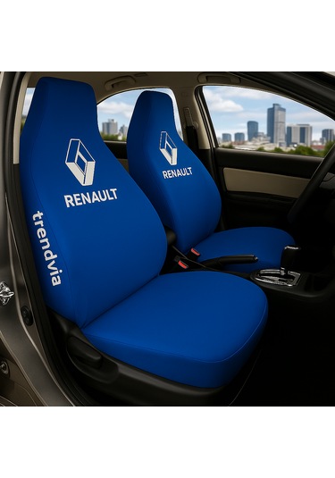 Renault Uyumlu Ön Arka Koltuk Kılıfı Penye Servis Tipi Oto Koltuk Koruma Seti Mavi