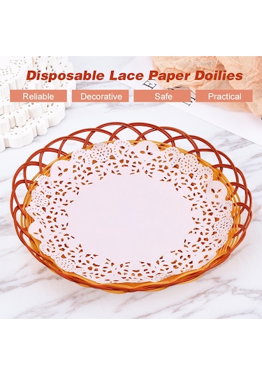Vkemall 31.5cm Dairesel Gıda Grade Yağ Emici Bezeler, Pasta/pizza/atıştırmalık Servis Dekorasyonu, 150 Adet Paket Diğer