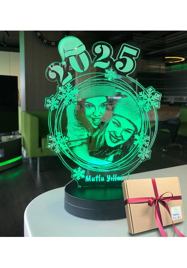 Yılbaşı Hediyesi Kişiye Özel Sarmal Oval 3d Led Gece Lambası