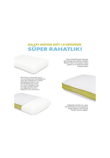 Ergofoam Galaxy Motion Soft 1.0 Ortopedik Yastık Yumuşak Visco Yastık