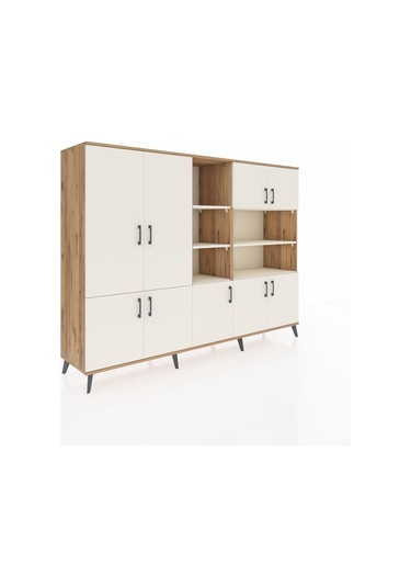 Hyperion Dolap 14 Raflı 9 Kapaklı 220x44x163 Çam-aytaşı Çam-aytaşı