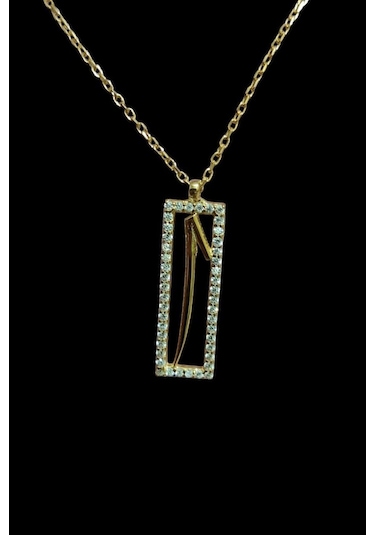 Modagümüşevi 925 Ayar Gümüş Elif Yazılı Kolye, Gümüş Kadın Kolye, Elif Kolye