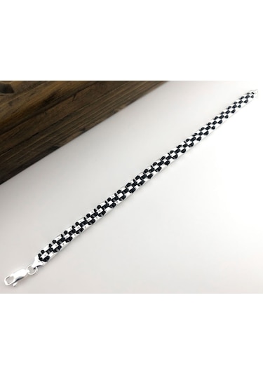 Takıhan 925 Ayar Gümüş Saat Kordonu Erkek Bileklik Gümüş