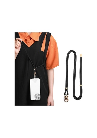Rogfer Sulada Çok Fonksiyonlu Evrensel Cep Telefonu Love Lanyard Siyah