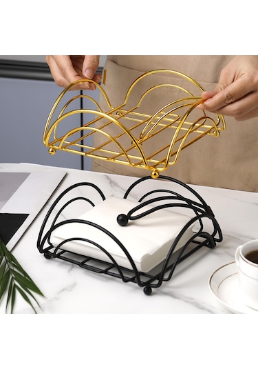 Homyl Dik Peçete Dispenseri Peçetelik Yemek Masası Altın Altın