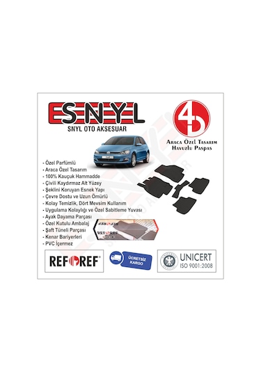Vw Golf 7 2013 Ve Sonrası Refref 4D Araca Özel Havuzlu Paspas