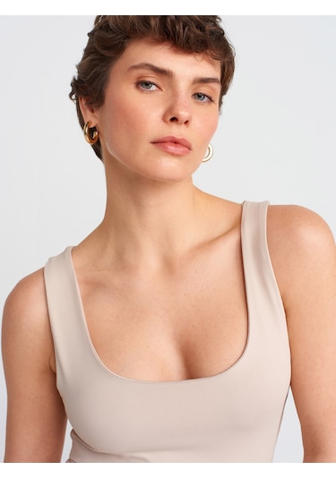 Dilvin 20977 Kalın Askılı Poliamid Atlet-taş Taş