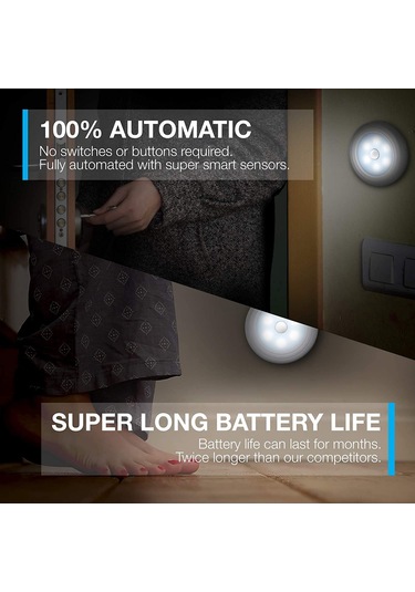 Vkemall Ev İçin Akıllı Hareket Sensörlü Led Lambası - 6000k/3500k Işık Tonu, 5v/3.7v Giriş, 50000 Saat Kullanim Süresi