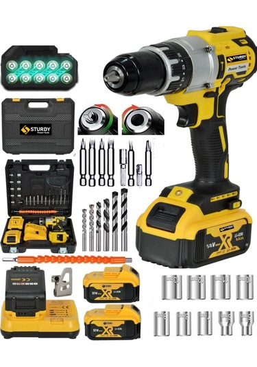 Melzo Germany MALZ433434 58V Darbeli Matkap Full Set Sarı/Siyah