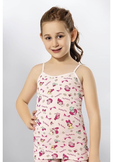 Kota 3405x12 Kız Çocuk 12'li Likralı İp Askılı Karışık Desen Atlet-renkli Asorti