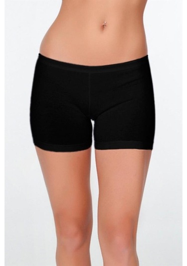 3 Adet Çift Kaplan Bayan Elastanlı Kısa Şort Boxer 627 Siyah